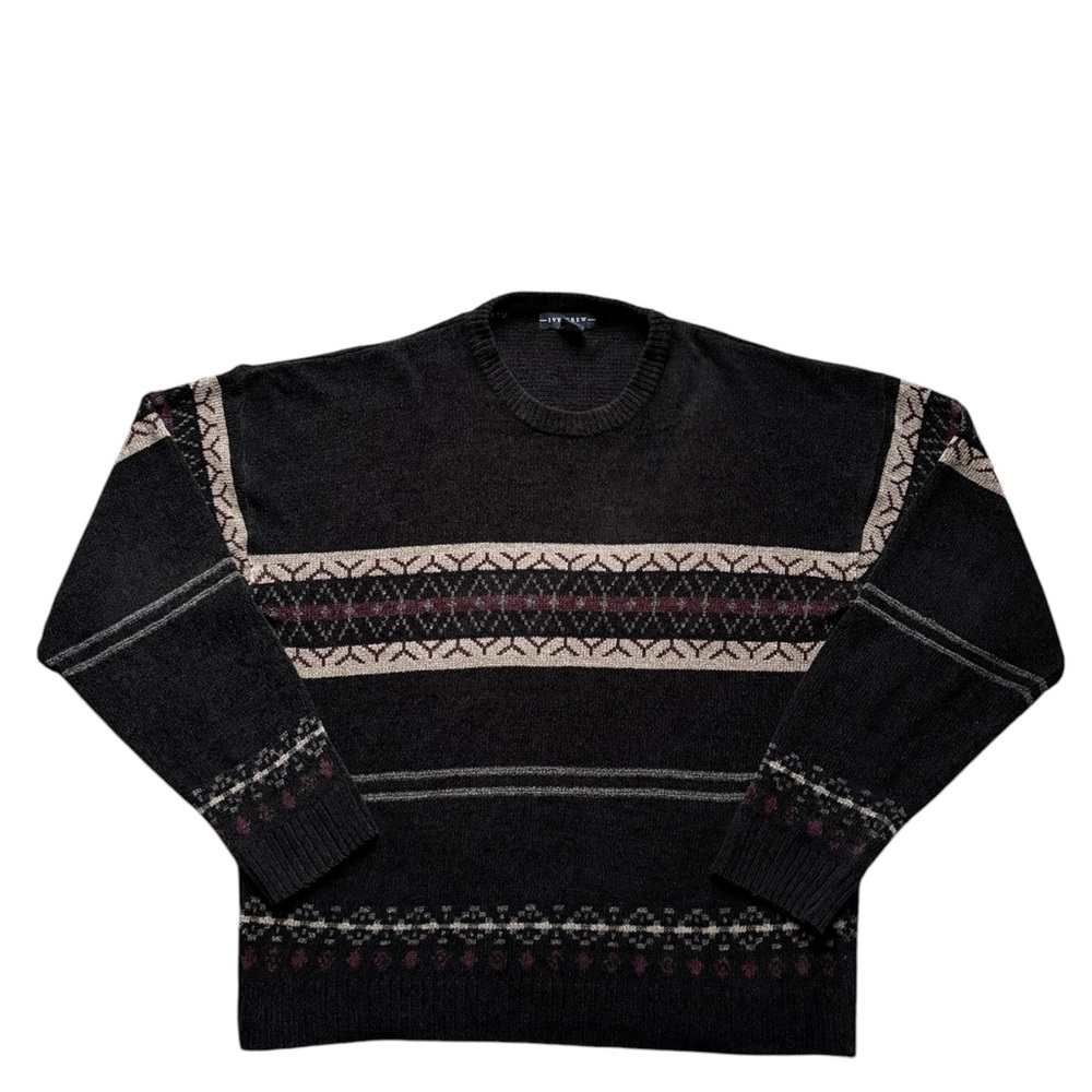 VINTAGE! Ivy Crew Black Patterned Men's Sweater